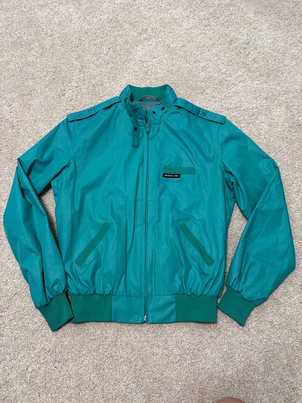 Vintage Members Only Racer Jacket Teal